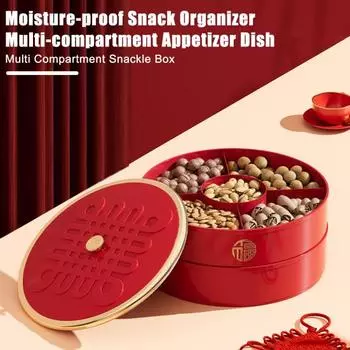Многоярусная фруктовая тарелка с крышкой, герметичная многосекционная коробка для закусок, контейнер для колбасных изделий, органайзер для хранения продуктов, праздничное блюдо для овощей Single Layer