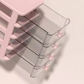 Многоярусный пластиковый шкаф, удобное настольное хранение косметики/канцелярских принадлежностей 16.2*12.8*10.9cm белый