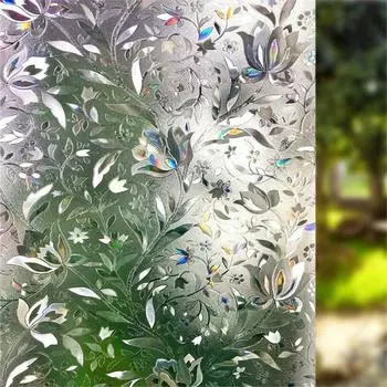 Многоразмерная пленка для защиты окон Радужная 3D декоративная стеклянная виниловая витражная наклейка Статическая оконная наклейка Неклеящиеся пленки