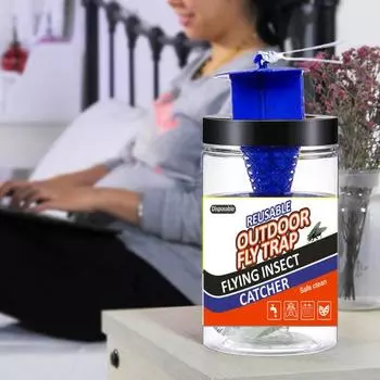 Многоразовая банка-ловушка для мух дома, в помещении, на открытом воздухе, большая емкость, прозрачная, портативная, легкая