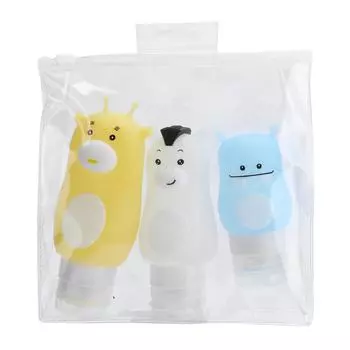 Многоразовая бутылка с изображением животных из мультфильма, бутылочка для лосьона, дорожная бутылка, пустой косметический контейнер