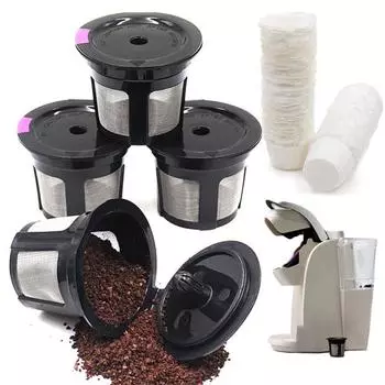 Многоразовая чашка с фильтром для кофе, прочная, долговечная, термостойкая, гладкая чашка для кофеварки для машин Keurig чёрный