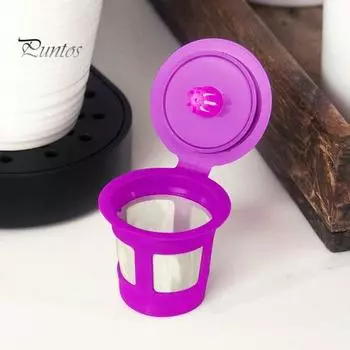 Многоразовая чашка с фильтром для кофе, прочная, легко чистящаяся, долговечная, термостойкая, гладкая чашка для кофеварки для машин Keurig чёрный