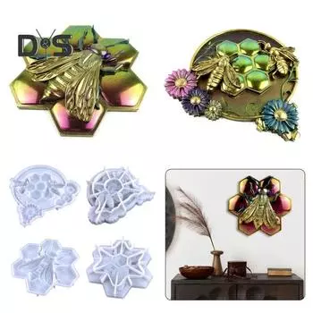 Многоразовая форма из смолы, домашняя легкая сотовая пчела, сделай сам, силиконовая форма для рукоделия синий