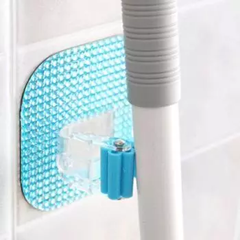 Многоразовые хрустальные щетки для чистки ванной комнаты Швабра Метла Настенный держатель Пластиковый зажим Бесшовный 1 шт. синий