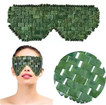 Многоразовая маска для глаз из натурального карбонатита, массажер для сна Jade Relax, массажные инструменты для ухода за лицом, охлаждающая маска для сна