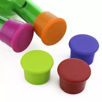 Многоразовая однотонная силиконовая крышка для вина, пива, напитков, укупорочная крышка для бутылок, пробка