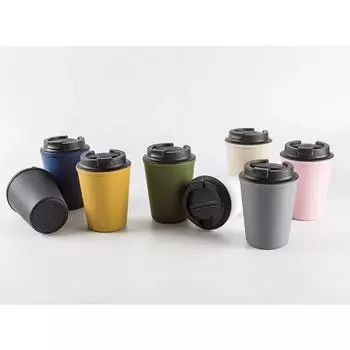 многоразовая пищевая двойная стенка 350 мл 12 унций PP пластиковая кофейная кружка дорожная кофейная кружка 301-400ml