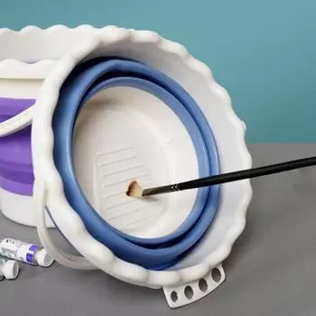 Многоразовая прочная несущая кисть, удобная складная конструкция, ведро для чистки ручек, бытовой аксессуар, щетка для мытья синий