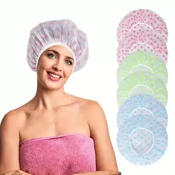 Многоразовая шапочка для душа с резинкой, водонепроницаемая и утолщенная, для купания, для женщин, идеально подходит для парикмахерской и домашнего использования 1PCS