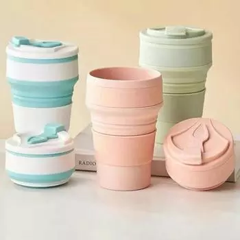 Многоразовая силиконовая складная чашка, портативная телескопическая чашка для кофе, уличная складная чашка для кемпинга, путешествий, пешего туризма, посуда для напитков