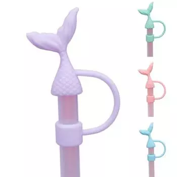 Многоразовая силиконовая соломенная шапочка, пыленепроницаемая, красивая, рыбья шляпа, новые соломенные наконечники, крышки для декора вечеринки 1