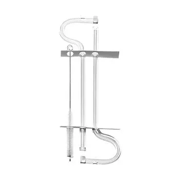 Многоразовая стеклянная соломинка для питья, дизайн в стиле флейты для губ горизонтально, набор из 2 шт. One Size белый