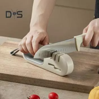 Многоразовая точилка, скоростная шлифовка, прочная шлифовальная машина, бытовая точилка для резаков белый/серый