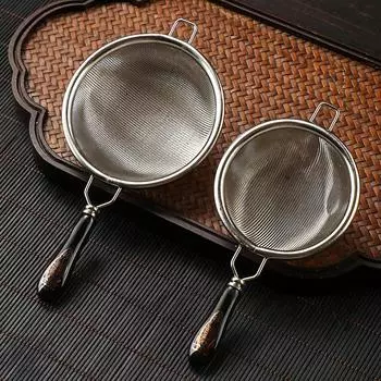 Многоразовое ситечко для заваривания чая с длинной ручкой, нержавеющая сталь, сито для листового чая, специй, кофейная сетка, фильтр, винтажная китайская чайная утварь