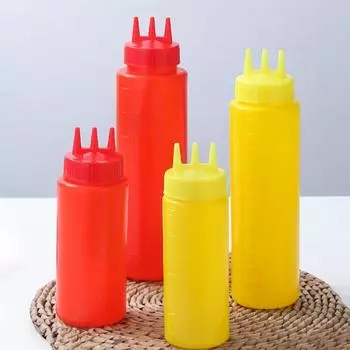 Многоразовые бутылочки для пищевых продуктов, бутылки для приправ большой емкости с 3 отверстиями для кухни S белый