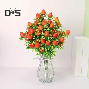 Многоразовые искусственные фрукты, не увядающие, привлекательные искусственные оранжево-лимонные букеты, зеленые украшения