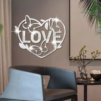 Многоразовые наклейки на стены. Привлекательные красивые наклейки с отражающей поверхностью. серебряный