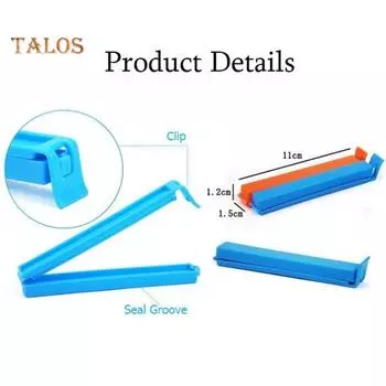 Многоразовые пакеты для банок на кухне для хранения закусок Уплотнитель для запечатывания пакетов с зажимом для запечатывания Пластиковый инструмент Random Color