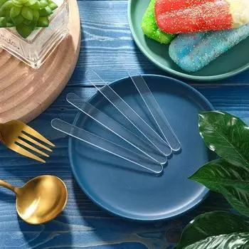 Многоразовые палочки для мороженого, акриловые палочки для мороженого, кремовые палочки для торта, конфеты, палочки для мороженого, леденцы, поделки своими руками 20pcs прозрачный