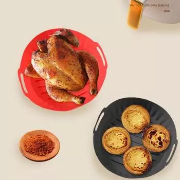 Многоразовые силиконовые вкладыши для фритюрниц. Легко чистятся. Безопасные и экологически чистые формы для выпечки. Кухонные принадлежности. чёрный