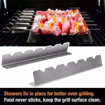 Многоразовые стойки для шашлыков из нержавеющей стали, многоразовый дисплей