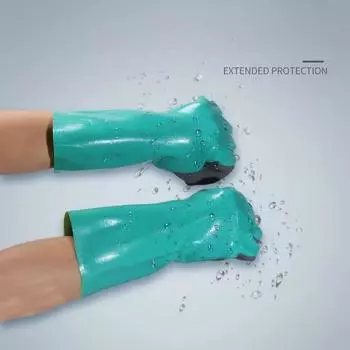 Многоразовые сверхмощные защитные рабочие перчатки, кислотные, износостойкие, противоскользящие и противорежущие резиновые чистящие перчатки для охраны труда
