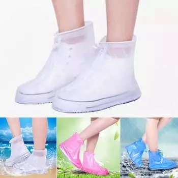 Многоразовые водонепроницаемые дождевые сапоги, защитные чехлы на молнии, противоскользящие бахилы, бахилы L синий