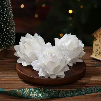 Многоразовые звезды, рождественские шары, колокольчики, белые рождественские украшения, подвесные цветы, украшения для рождественской елки, домашний декор