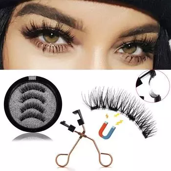 Многоразовый аппликатор с четырьмя магнитами ручной работы, набор для завивки ресниц, набор для завивки ресниц, клей не требуется, ресницы