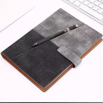 Многоразовый блокнот с держателем для ручек, магнитная кнопка, чехол из искусственной кожи, стираемый металлический переплет, блокнот, студенческий альбом для рисования, школьные канцелярские товары чёрный