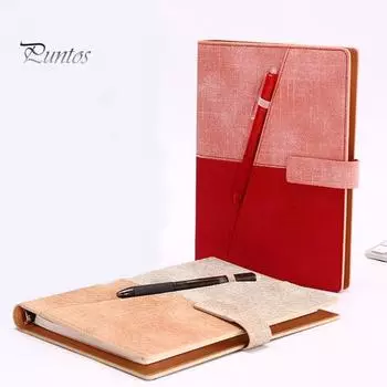 Многоразовый блокнот с держателем для ручек, магнитная кнопка, чехол из искусственной кожи, стираемый металлический переплет, блокнот, студенческий альбом для рисования, школьные канцелярские товары чёрный