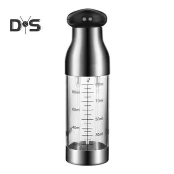 Многоразовый дозатор масла на 100 мл. Эргономичный дизайн. Модная гигиеническая бутылка-дозатор масла 2-в-1. серебряный