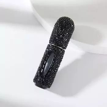 Многоразовый флакон-спрей для духов 5 мл с кристальным окошком, заполнение снизу, портативный атомайзер, герметичный диспенсер для духов для путешествий 5ML чёрный