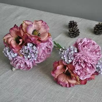 Многоразовый искусственный цветок, яркий, полезный, имитация искусственного пиона фиолетовый