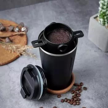 Многоразовый конусный фильтр для кофе, многоразовые фильтры для кофе из нержавеющей стали для кофеварки для домашнего офиса и путешествий чёрный