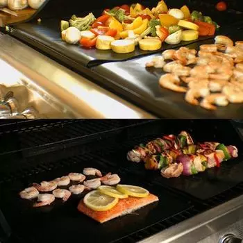 Многоразовый коврик для нижней части духовки, термостойкий многоразовый коврик для барбекю/духовки для микроволновых печей 33cm x 40cm