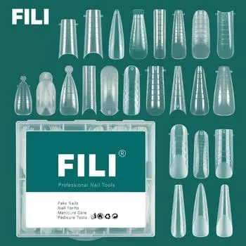 Многоразовый маникюрный инструмент, полное покрытие, стилет, гроб, миндалевидные ногти, УФ-гель, пластиковая форма для быстрого наращивания ногтей, двойные формы