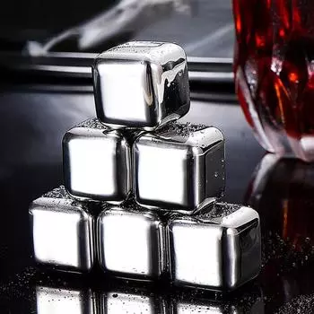 Многоразовый набор кубиков льда из нержавеющей стали для сока, пива, вина, виски, охладитель для пищевых продуктов, охлаждающий куб для домашней вечеринки, барные принадлежности