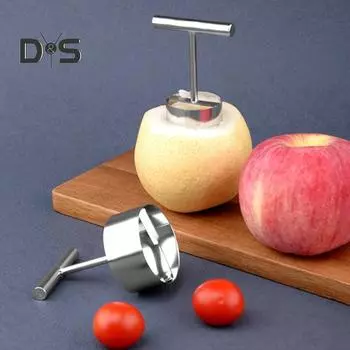 Многоразовый резак для сердцевин фруктов, удобный инструмент для удаления семян груш, инструмент для резки овощей S серебряный