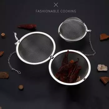 Многоразовый сетчатый шариковый фильтр из нержавеющей стали для травяного чая, ситечко для заварки специй Small серебряный