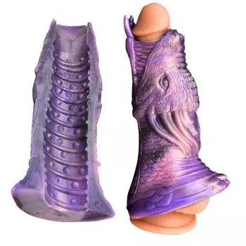 Многоразовый силиконовый презерватив-дилдо для увеличения члена, секс-игрушки, увеличение члена, носимый мягкий силиконовый дракон, коллекция 2223