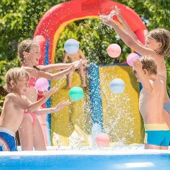 Многоразовый водный шар, летняя водная игрушка, водная игрушка для активного отдыха на свежем воздухе, самозапечатывающийся мяч для брызг (6шт)
