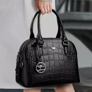 Многосекционная атмосферная сумка через плечо женская сумка среднего возраста чёрный