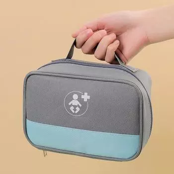 Многосекционная семейная сумка для таблеток, пустая аптечка, сумка для хранения лекарств для путешествий Grey-S