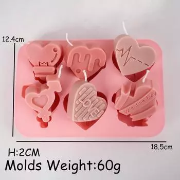 Многосекционная силиконовая форма в форме сердца для конфет, печенья, шоколада, формы для выпечки, приспособление для льда, подарки на День святого Валентина, форма для торта с помадкой