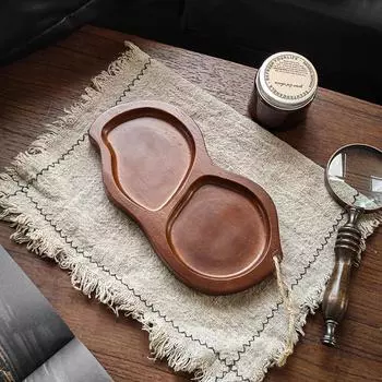 Многосекционная тарелка для закусок, конфет, изысканный поднос для хранения, поднос из цельного дерева для сухофруктов, гостиная S