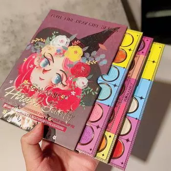 Многослойная 54-цветная палитра теней для век, косплей, сценический макияж, перламутровый матовый многоцветный, ярких цветов