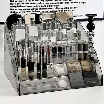 Многослойная акриловая стойка для хранения, настольные органайзеры для макияжа, витрина для лака для ногтей, демонстрирующая полку, коробка для хранения палитры теней для губной помады
