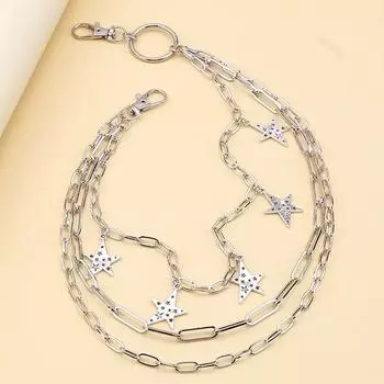 Многослойная цепочка на талию со звездами, украшение для мужчин и женщин, джинсы в стиле панк-рок, хип-хоп, брюки с цепочкой, пояс с цепочкой, аксессуары для одежды